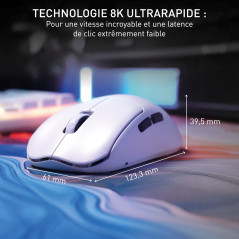 CHERRY XTRFY M68 Pro Wireless, Souris de Gaming Ultra-Rapide Sans Fil, 2,4 GHz, Optimisée pour l'Esport, Souris 8K, Forme Symétr