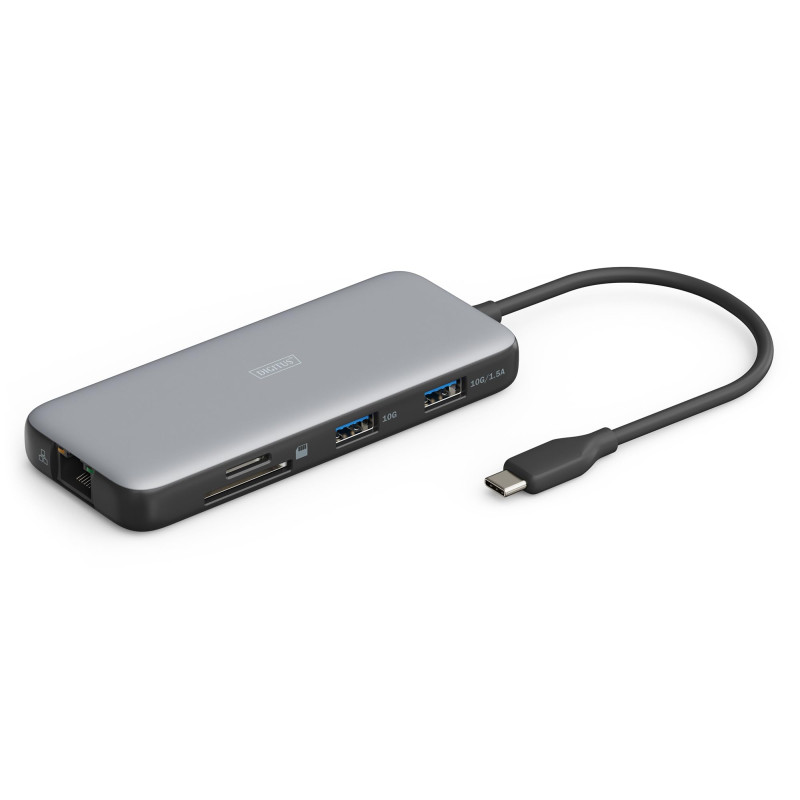 DIGITUS Station d'accueil USB-C - 7 Ports - 1x HDMI UltraHD 4k/60Hz - 2X USB-A 3.2 Gen2-1x USB-C 100W PD 3.0-1x RJ45 - Double Le DIGITUS Station d'accueil USB-C - 7 Ports - 1x HDMI UltraHD 4k/60Hz - 2X USB-A 3.2 Gen2-1x USB-C 100W PD 3.0-1x RJ45 - Double Le