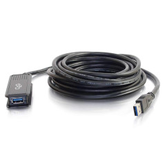 C2G 39939 câble USB 5 m USB A Noir - Câbles USB (5 m, USB A, USB A, 3.0 (3.1 Gen 1), Male connector / Female connector, Noir)