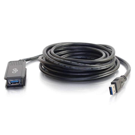 C2G 39939 câble USB 5 m USB A Noir - Câbles USB (5 m, USB A, USB A, 3.0 (3.1 Gen 1), Male connector / Female connector, Noir)