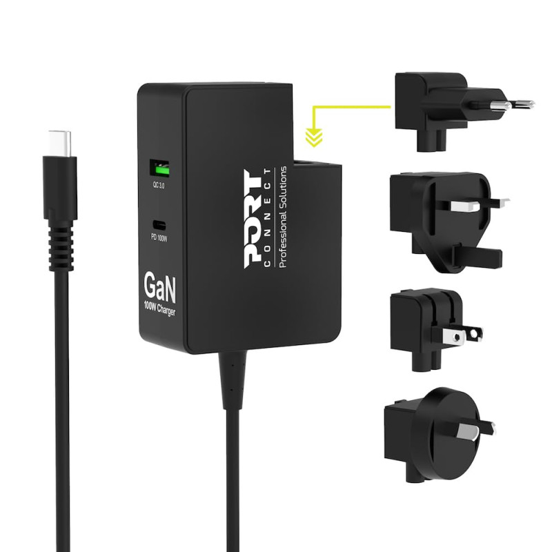 Port Connect Chargeur Mural International gan 100w USB-c Port Connect Chargeur Mural International gan 100w USB-c