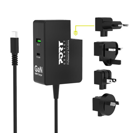 Port Connect Chargeur Mural International gan 100w USB-c