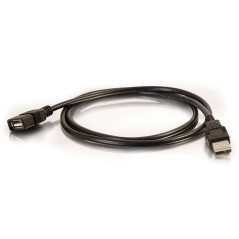 C2G /Cables to Go 52106 Câble d'extension USB 2.0 A mâle vers A femelle Noir 1 m