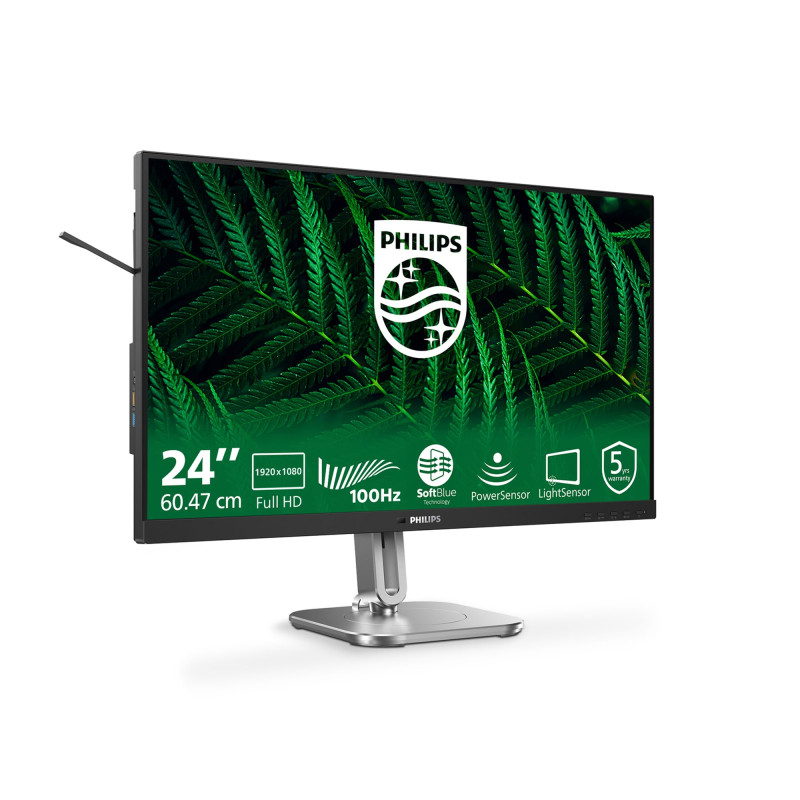 Philips 24B2G5200 - Moniteur Full HD 24 Pouces, réglable en Hauteur, Haut-parleurs, Adaptive Sync (1920x1080, 75 Hz, 1x D-Sub, 1 Philips 24B2G5200 - Moniteur Full HD 24 Pouces, réglable en Hauteur, Haut-parleurs, Adaptive Sync (1920x1080, 75 Hz, 1x D-Sub, 1