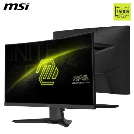 MSI MAG 244C Écran Gaming incurvé 24'' FHD 1500R, Dalle VA 1920 x 1080, 180 Hz, 1ms, AMD FreeSync, DP 1.2a, HDMI 2.0b CEC, sans