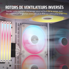 CORSAIR iCUE Link LX140-R RGB 140mm PWM Ventilateur Inversé – Ventilateur Individuel – Faible Bruit, CORSAIR Palier à Dôme Magné