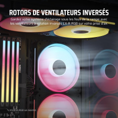 CORSAIR iCUE Link LX140-R RGB 140mm PWM Ventilateur Inversé – Ventilateur Individuel – Faible Bruit, CORSAIR Palier à Dôme Magné