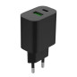 Gembird Chargeur Rapide Universel USB 2 Ports - USB-C + USB-A, 20 W, Design Compact, Noir Gembird Chargeur Rapide Universel USB 2 Ports - USB-C + USB-A, 20 W, Design Compact, Noir