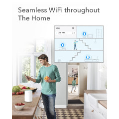 Cudy AC1200 Système WiFi Gigabit Whole Mesh - Double Bande - Extension WiFi - Ports Gigabit - Antennes à Gain élevé - VPN - Clou