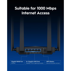Cudy BE3600 WiFi 7 Gigabit 4 Stream Routeur Double Bande WR3600 MU-MIMO Antennes à Gain Élevé Clients Et Serveurs VPN, Contrôle 