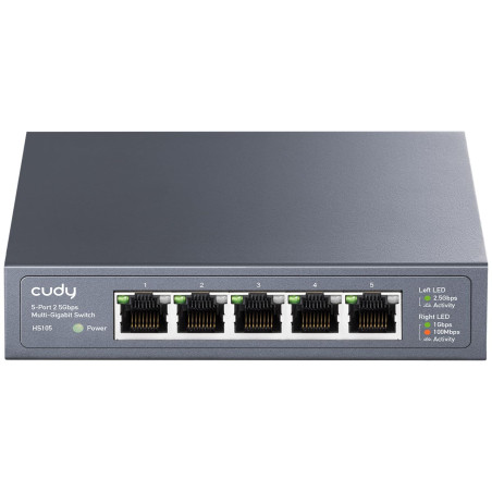 Cudy Commutateur Ethernet Multi-Gigabit à 5 Ports, RJ45 2,5 Gbit/s, Détection De Boucle, Économie D'énergie 802.3az, Support De 