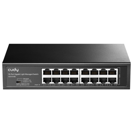 Cudy GS1016E Commutateur Gigabit léger intelligent 16 ports Plug & Play, métal robuste avec ports blindés QoS, VLAN, IGMP LAG, b