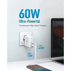 Chargeur Mural Anker Noir 65 W