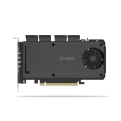 Icy Dock Carte Adaptateur de Rack Mobile pour 4 x SSD M.2 NVMe vers PCI Expresse 4,0 x16 pour Port d'extension PCIe (Bifurcation