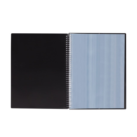 Oxford carnet à spirale A4, avec 40 pochettes, plastique, noir, 1 pièce