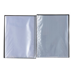 Oxford carnet à spirale A4, avec 40 pochettes, plastique, noir, 1 pièce