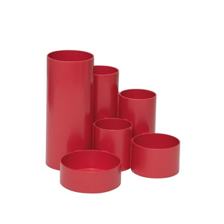 MAUL pot a crayon MAULtubo Recycling | Ø15x12,5 cm | Pot a crayon bureau en plastique recyclé avec 6 carquois | Organiseur de bu