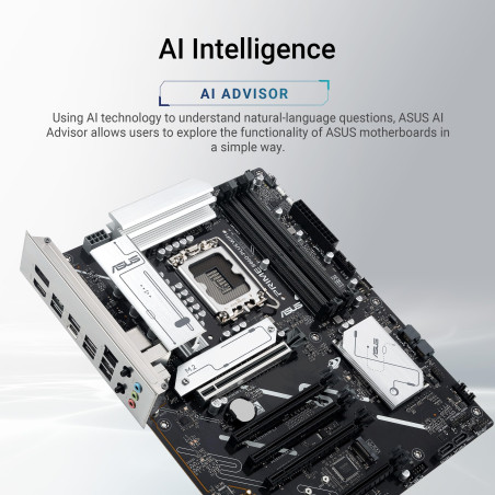 ASUS Prime B860-PLUS WiFi, Carte mère Intel ATX, 8+1+1+1 80A étapes d'alimentation DrMOS, DDR5, PCIe 5.0, 2 emplacements M.2, Re