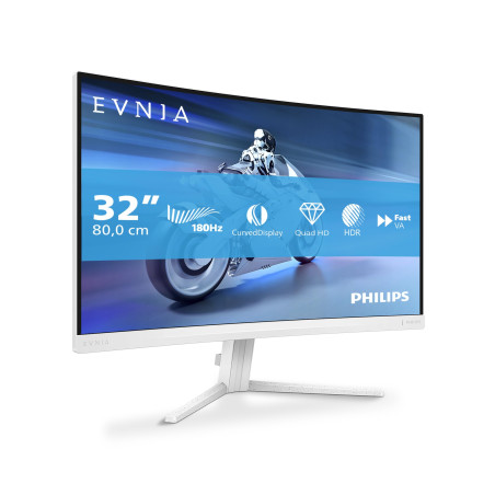 Philips Evnia 32M2C5501 - Moniteur de Jeu incurvé QHD 32 Pouces, 180 Hz, 1 ms GtG, FreeSync Premium (2560x1440, 2X HDMI 2.0, 1x 