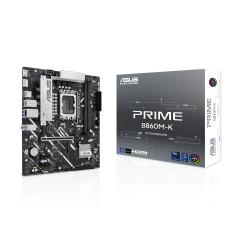 ASUS Prime B860M-K, Carte mère Intel mATX, 6 + 1 + 1 étapes d'alimentation DrMOS, DDR5, PCIe 4.0, 2 emplacements M.2, Realtek 2,