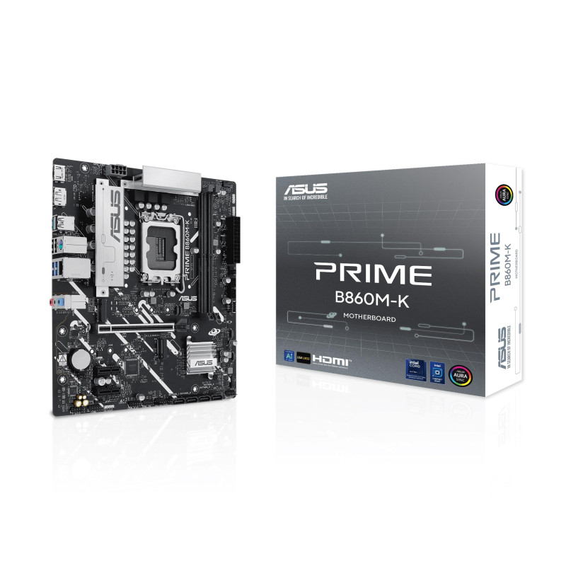 ASUS Prime B860M-K, Carte mère Intel mATX, 6 + 1 + 1 étapes d'alimentation DrMOS, DDR5, PCIe 4.0, 2 emplacements M.2, Realtek 2, ASUS Prime B860M-K, Carte mère Intel mATX, 6 + 1 + 1 étapes d'alimentation DrMOS, DDR5, PCIe 4.0, 2 emplacements M.2, Realtek 2,