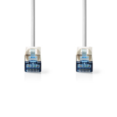 NEDIS Câble réseau CAT6a - S/FTP - Connecteur RJ45 - Connecteur RJ45-10 m - Anti-accroc - Rond - LSZH - Gris - Étiquette