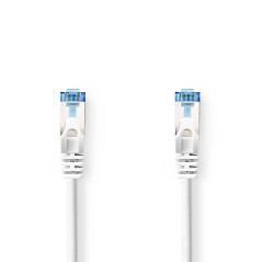NEDIS Câble réseau CAT6a - S/FTP - Connecteur RJ45 - Connecteur RJ45-10 m - Anti-accroc - Rond - LSZH - Gris - Étiquette