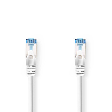 NEDIS Câble réseau CAT6a - S/FTP - Connecteur RJ45 - Connecteur RJ45-10 m - Anti-accroc - Rond - LSZH - Gris - Étiquette