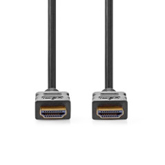 NEDIS Câble HDMI haute vitesse avec Ethernet - Connecteur HDMI - 4K @ 60Hz - ARC - 18 Gbps - 15 m - Rond - PVC - Noir - Étiquett