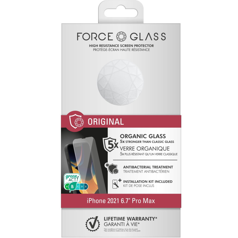 Protège écran Apple iPhone 13 Pro Max Original Garanti à Vie Force Glass