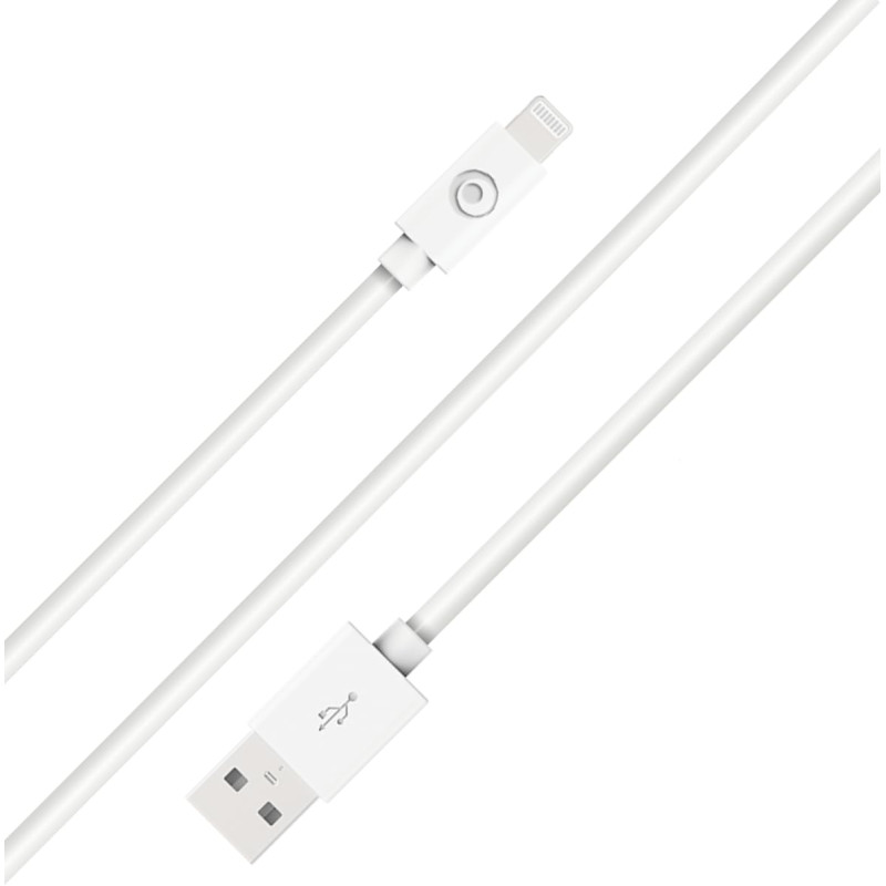 Câble USB A/Lightning 2.4A 2m FastCharge 12W Blanc Bigben