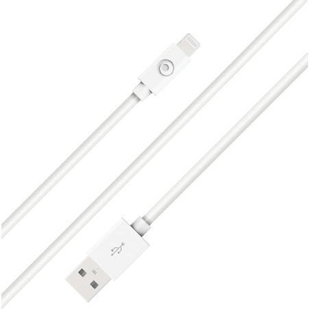 Câble USB A/Lightning 2.4A 2m FastCharge 12W Blanc Bigben