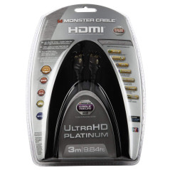MONSTER - Platinum - Câble HDMI - Résolution 4K - pour PC, Home Cinema ou Studio - Vidéo HDR - 22,5 GBPS - Vitesse Éclair - Conn