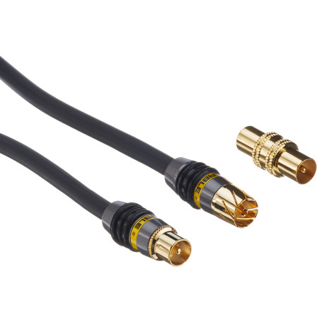Monster - Câble d'Antenne Coaxial - pour Téléviseurs 100 Hz - Double Blindage en Feuilles Métalliques et Tresse de Cuivre - Cond