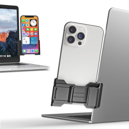 Phoneside One Support Téléphone PC Ajustable Universel, Compatible avec Les Smartphones tels Que iPhone, Samsung, Huawei, Google