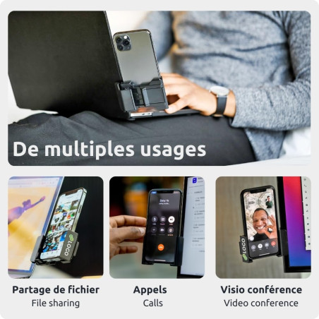 Phoneside One Support Téléphone PC Ajustable Universel, Compatible avec Les Smartphones tels Que iPhone, Samsung, Huawei, Google