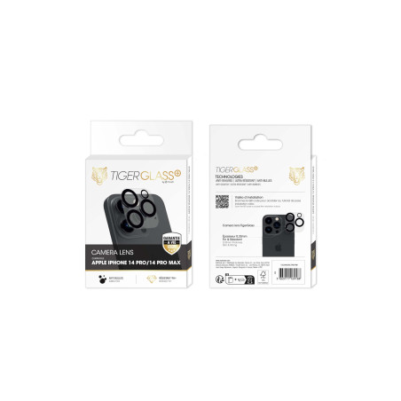 Tiger Glass Plus Camera Lens IPHONE 14 PRO/14 Pro Max - Protection Objectif Photo - Verre Ultra résistant 9H+ - Garantie qualité
