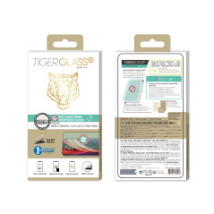 TIGER GLASS PLUS VERRE TREMPE ANTIBACTERIEN IPHONE 14 PLUS/13 PRO MAX - Protection Ecran, Verre Ultra Résistant 9H+, Anti-traces