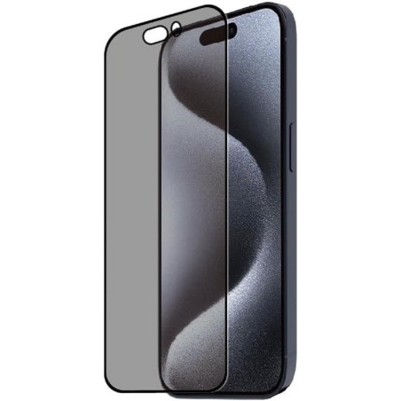 Muvit TIGER GLASS PLUS VERRE TREMPE RECYCLE CONFIDENTIEL IPHONE 15 PRO - Protection d’Ecran Limitant l'angle de vision - Verre U