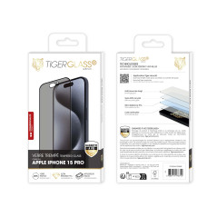 Muvit TIGER GLASS PLUS VERRE TREMPE RECYCLE CONFIDENTIEL IPHONE 15 PRO - Protection d’Ecran Limitant l'angle de vision - Verre U