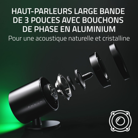 Razer Nommo V2 Pro - Enceintes Gaming 2.1 à Large Bande pour PC avec Caisson de Basses Sans Fil (Haut-Parleurs Large Bande de 3 