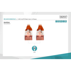 DIGITUS Câble LAN Cat 6-0,25m - 10 pièces - RJ45 Câble réseau - S/FTP Blindé - Compatible Cat 6A & Cat 7 - Rouge