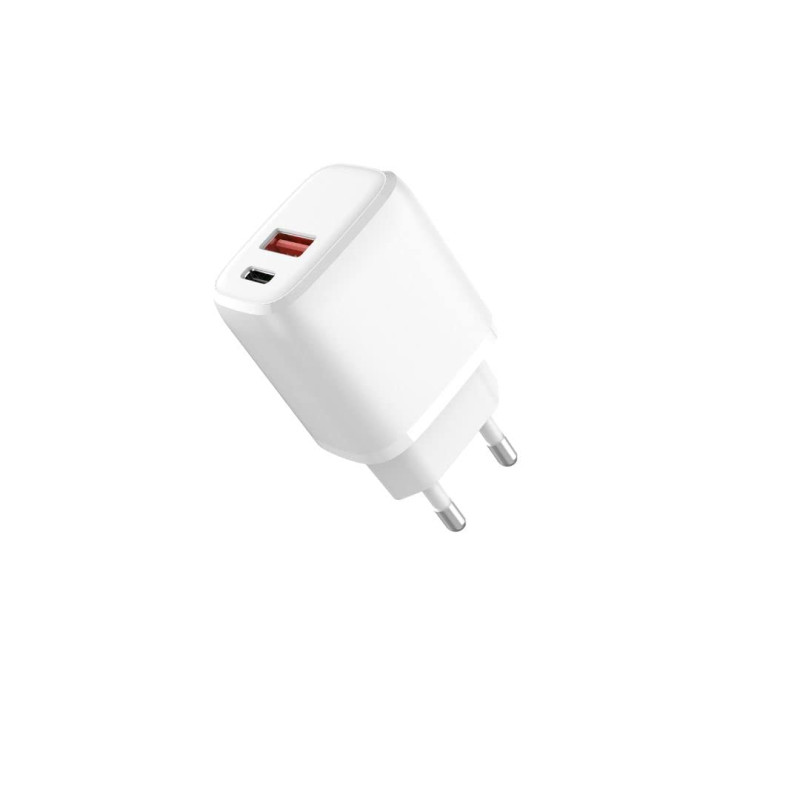 Chargeur Secteur 2 Sorties 1 USB A et 1 USB C Capacité Totale 3A - 20W - Blanc Chargeur Secteur 2 Sorties 1 USB A et 1 USB C Capacité Totale 3A - 20W - Blanc
