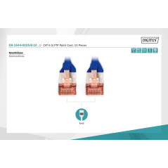DIGITUS Câble LAN Cat 6-0,25m - 10 pièces - RJ45 Câble réseau - S/FTP Blindé - Compatible Cat 6A & Cat 7 - Bleu