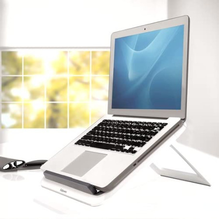 Fellowes Support pour Ordinateur Portable QuickLift I-Spire Pliable Support PC Jusqu'à 17", 7 Angles D'Ajustements, Support Aéré