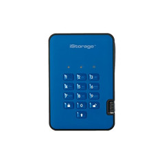 iStorage diskAshur2 HDD 1To Bleu - Disque dur portable sécurisé - Protégé par mot de passe - Ré