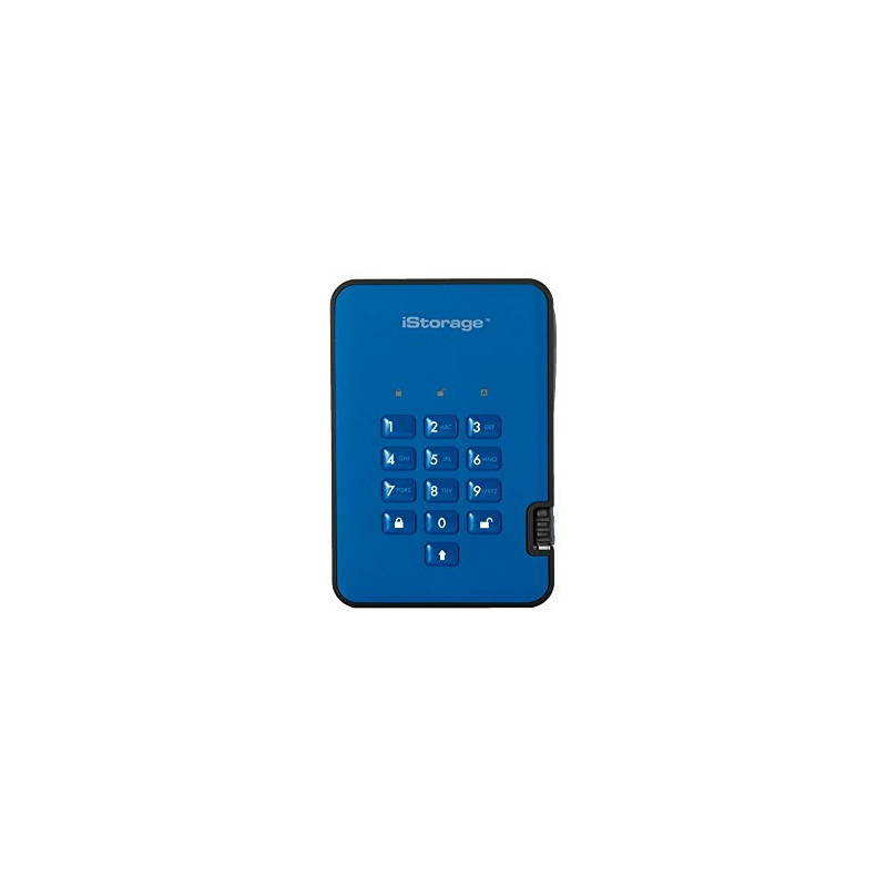 iStorage diskAshur2 HDD 1To Bleu - Disque dur portable sécurisé - Protégé par mot de passe - Ré iStorage diskAshur2 HDD 1To Bleu - Disque dur portable sécurisé - Protégé par mot de passe - Ré