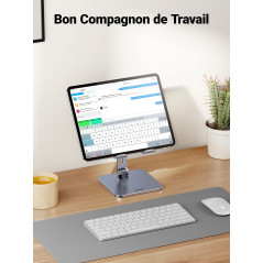 UGREEN Support Tablette Bureau Réglable Porte Téléphone Pliable en Aluminium Compatible avec iPhone 16 iPad Pro 12,9 Air 2022 Mi