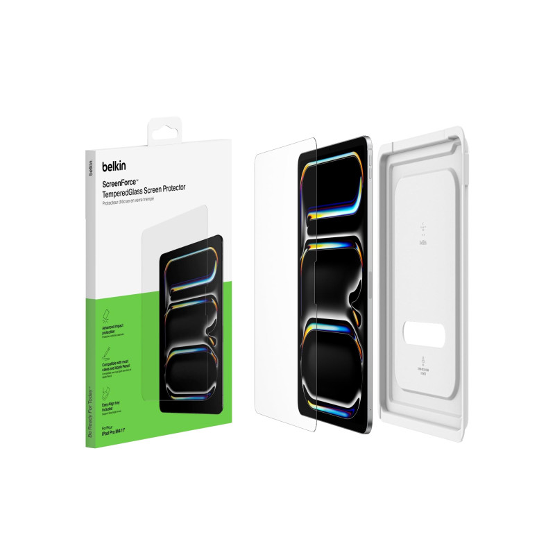 Belkin ScreenForce TemperedGlass Protection d'écran pour iPad Pro 11" (indice 9H, verre trempé de 0,33 mm, antirayure, pose faci Belkin ScreenForce TemperedGlass Protection d'écran pour iPad Pro 11" (indice 9H, verre trempé de 0,33 mm, antirayure, pose faci