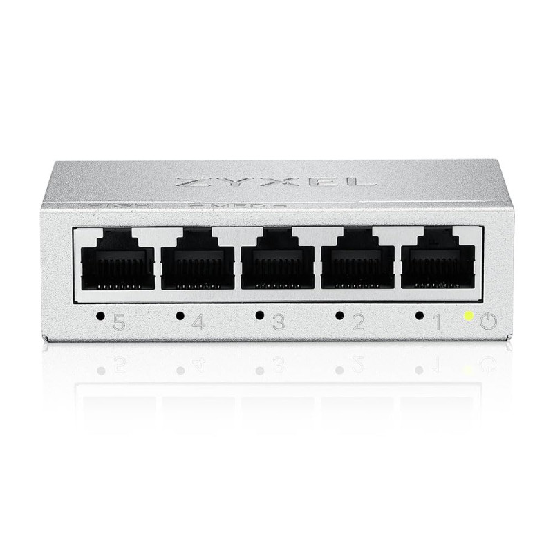 Zyxel Commutateur Ethernet Gigabit Non Géré à 5 ports | Répartiteur Ethernet | Fixation Murale ou de Bureau [GS-105B v5]